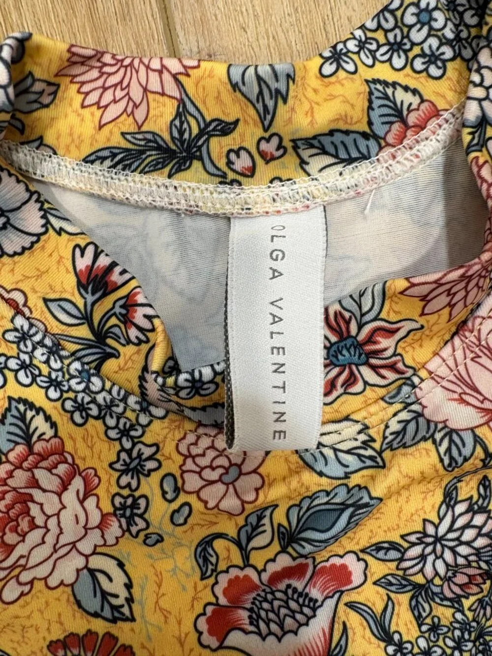 🌟 OLGA VALENTINE 🌟GIRLS 2 PIECE FLORAL PRINT SWIMSUIT SET RASH GUARD SZ 6-12 M